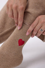 Calcetines Corazón Unisex Love - Beige Crema - Unisex