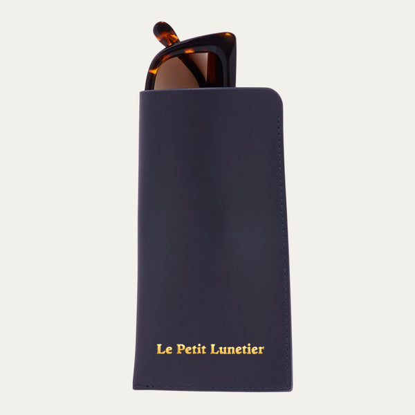 Estuche para gafas de cuero - Azul - Mixto