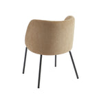 Luisa - Chairs - Chenille Fabric - Ochre And Black Metal Legs