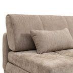Luma – 3-Sitzer-Schlafsofa – Brauner Chenille-Stoff