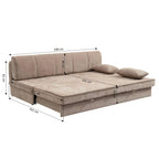 Luma – 3-Sitzer-Schlafsofa – Brauner Chenille-Stoff