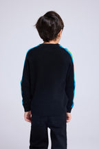 Jersey Cuello Redondo Mangas Arcoíris Luz - Negro