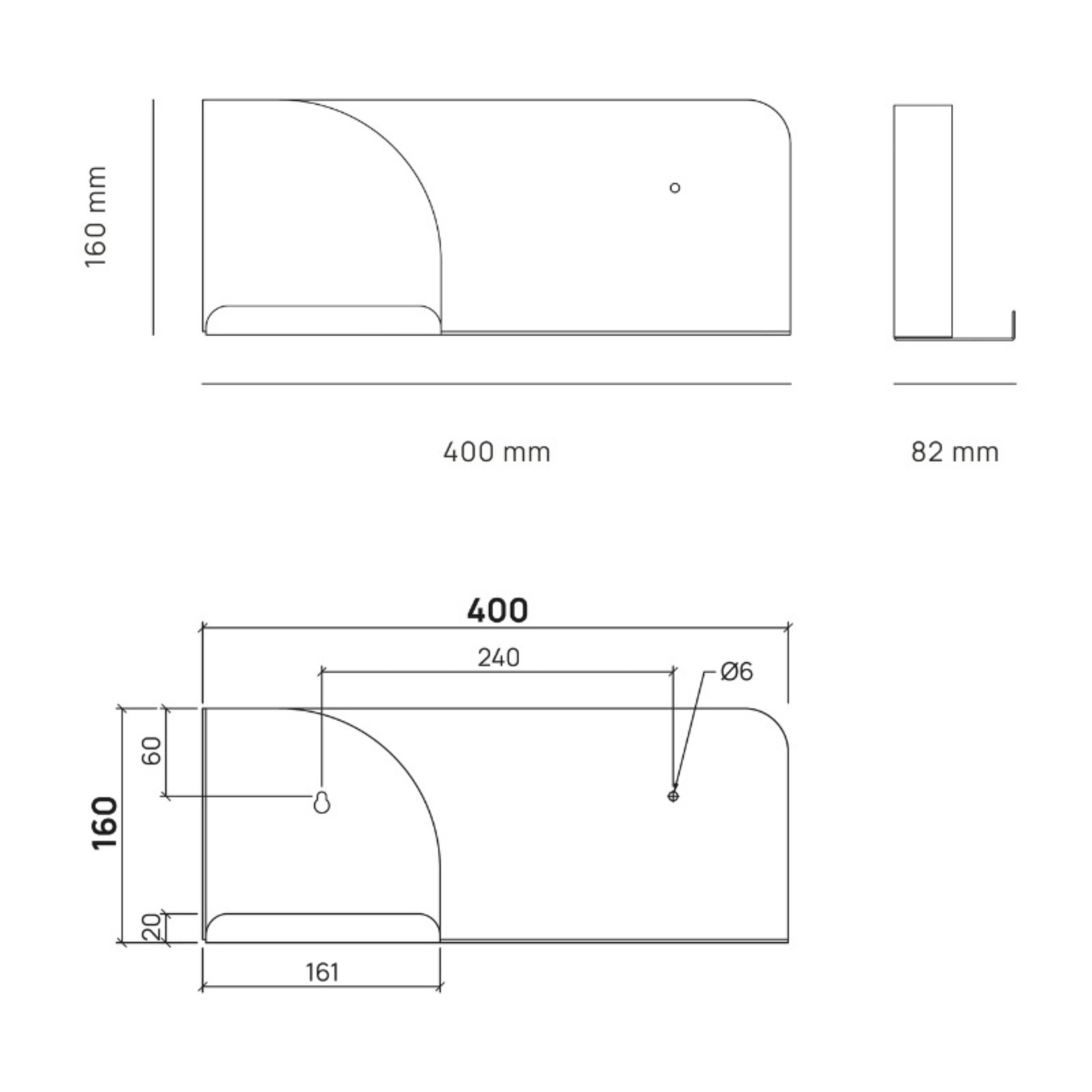 The Inspiring - Wall Shelf - Steel - Fine-Textured Matte Black