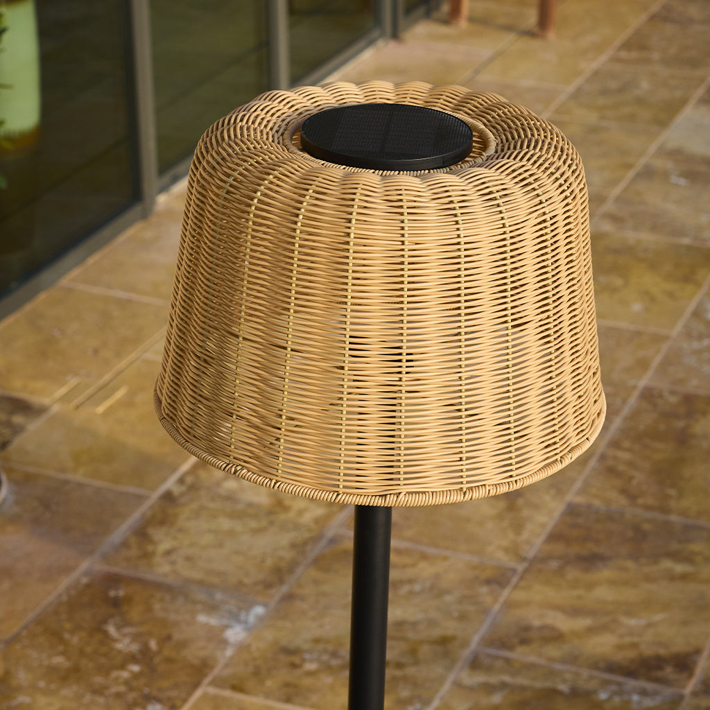 Mateo - Lampadaire Solaire - Polyrotin - Beige