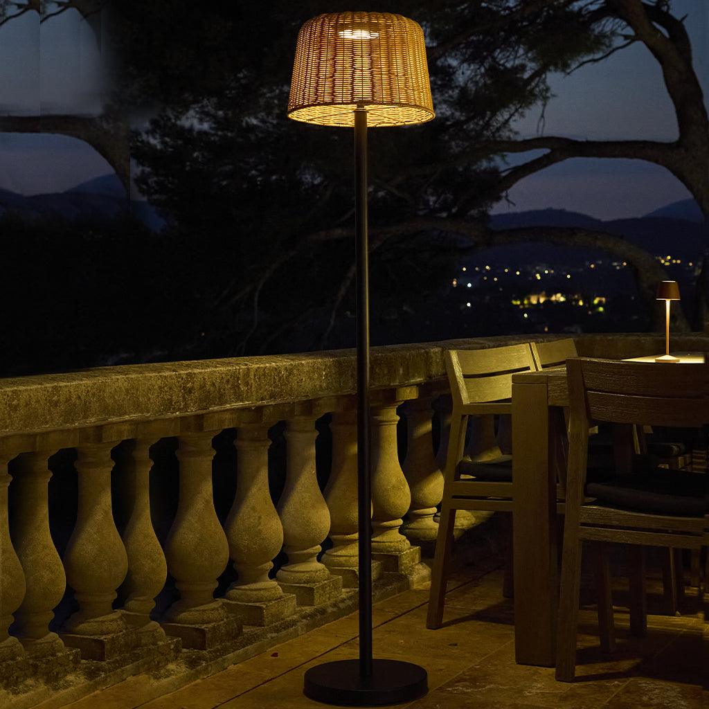 Mateo - Lampadaire Solaire - Polyrotin - Beige