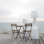 Luminous designer wire floor lamp with wavy shade for outdoor use powerful LED lighting white LADY H150cm E27 base - REDDECO.com
