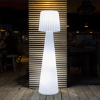Luminous designer wire floor lamp with wavy shade for outdoor use powerful LED lighting white LADY H150cm E27 base - REDDECO.com