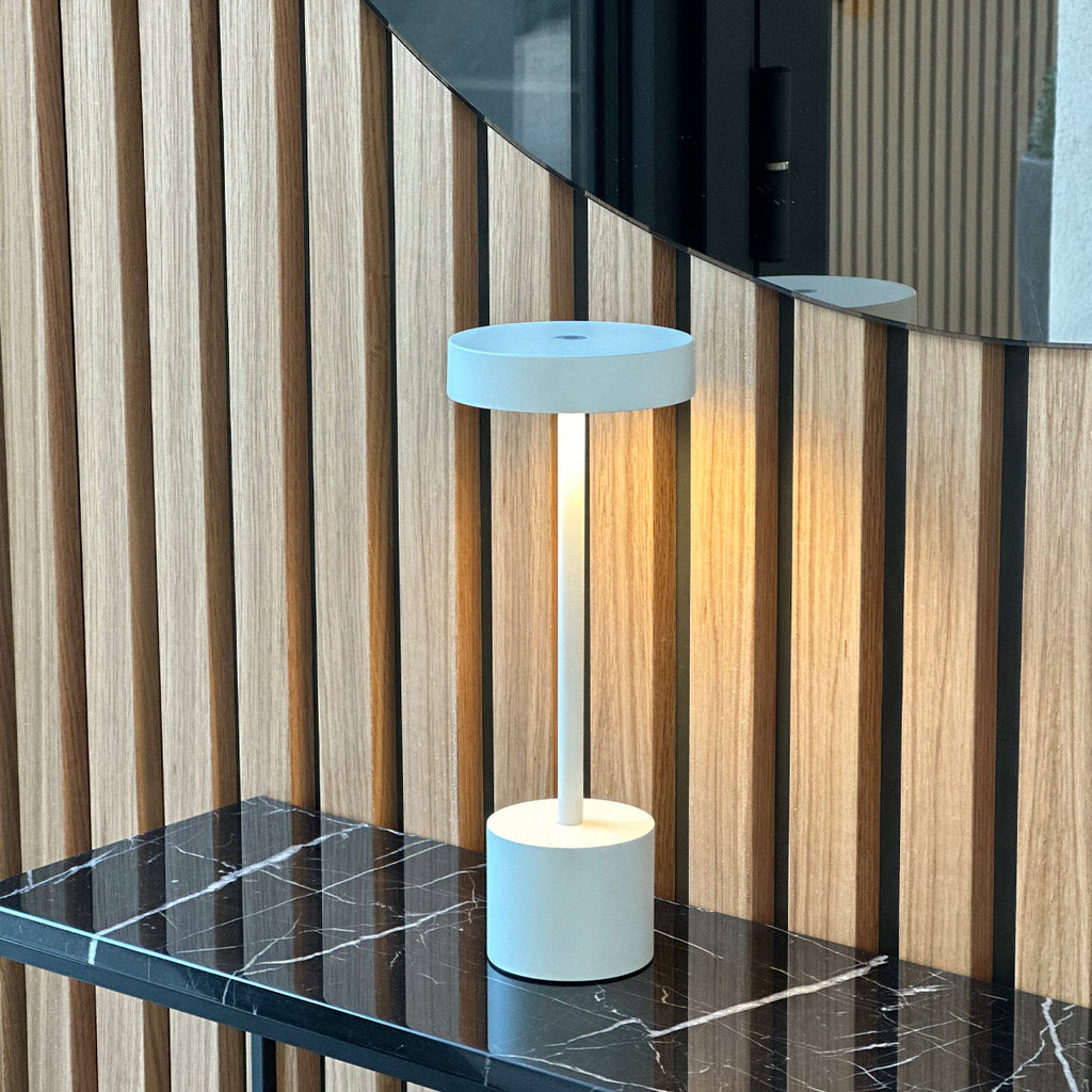 Roby - Lampe De Table Sans Fil - Acier - Blanc