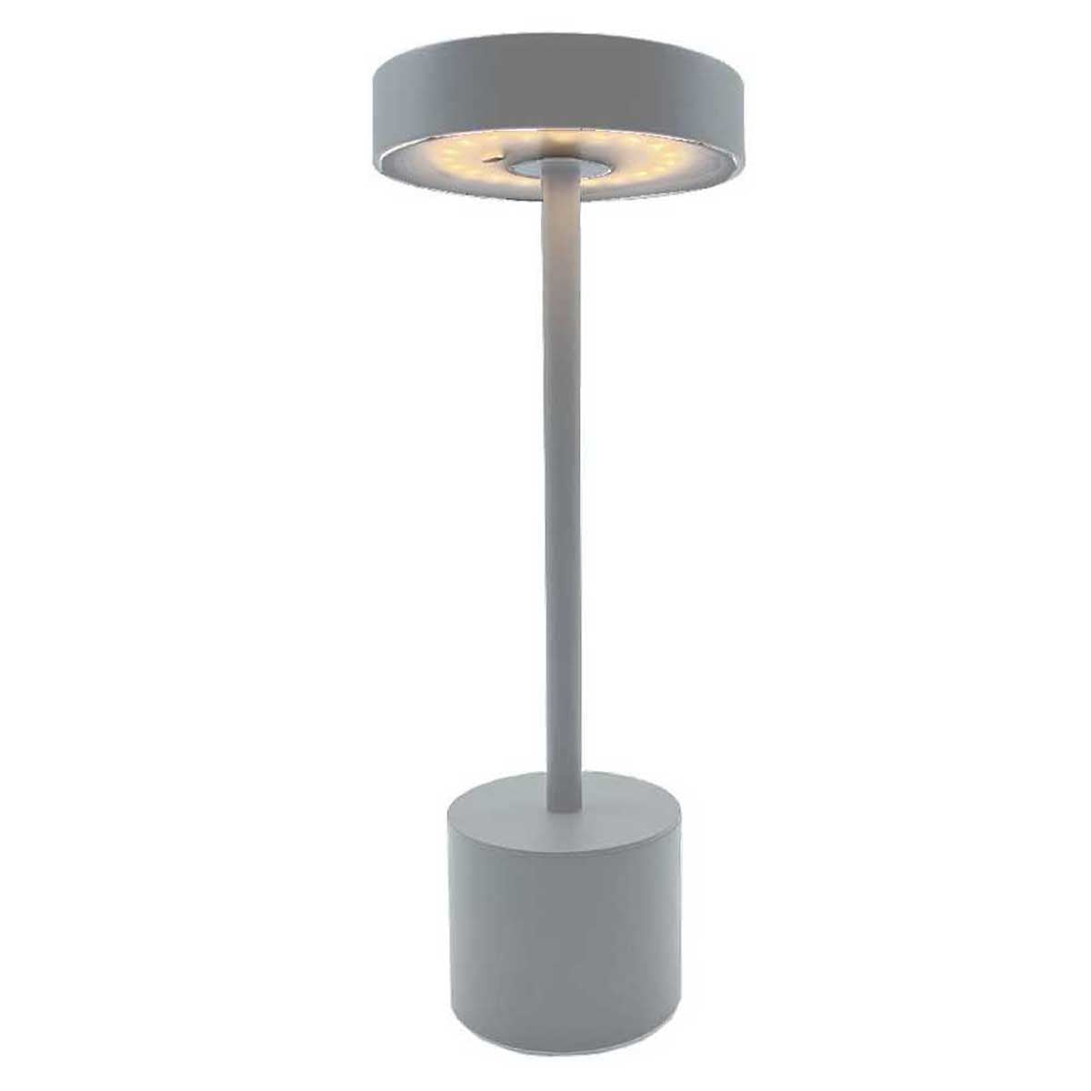 Roby - Lampe De Table Sans Fil - Acier - Gris