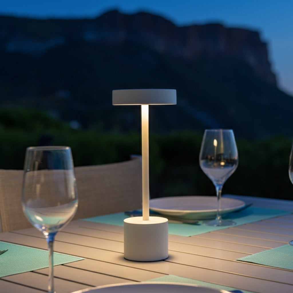 Roby - Lampe De Table Sans Fil - Acier - Blanc