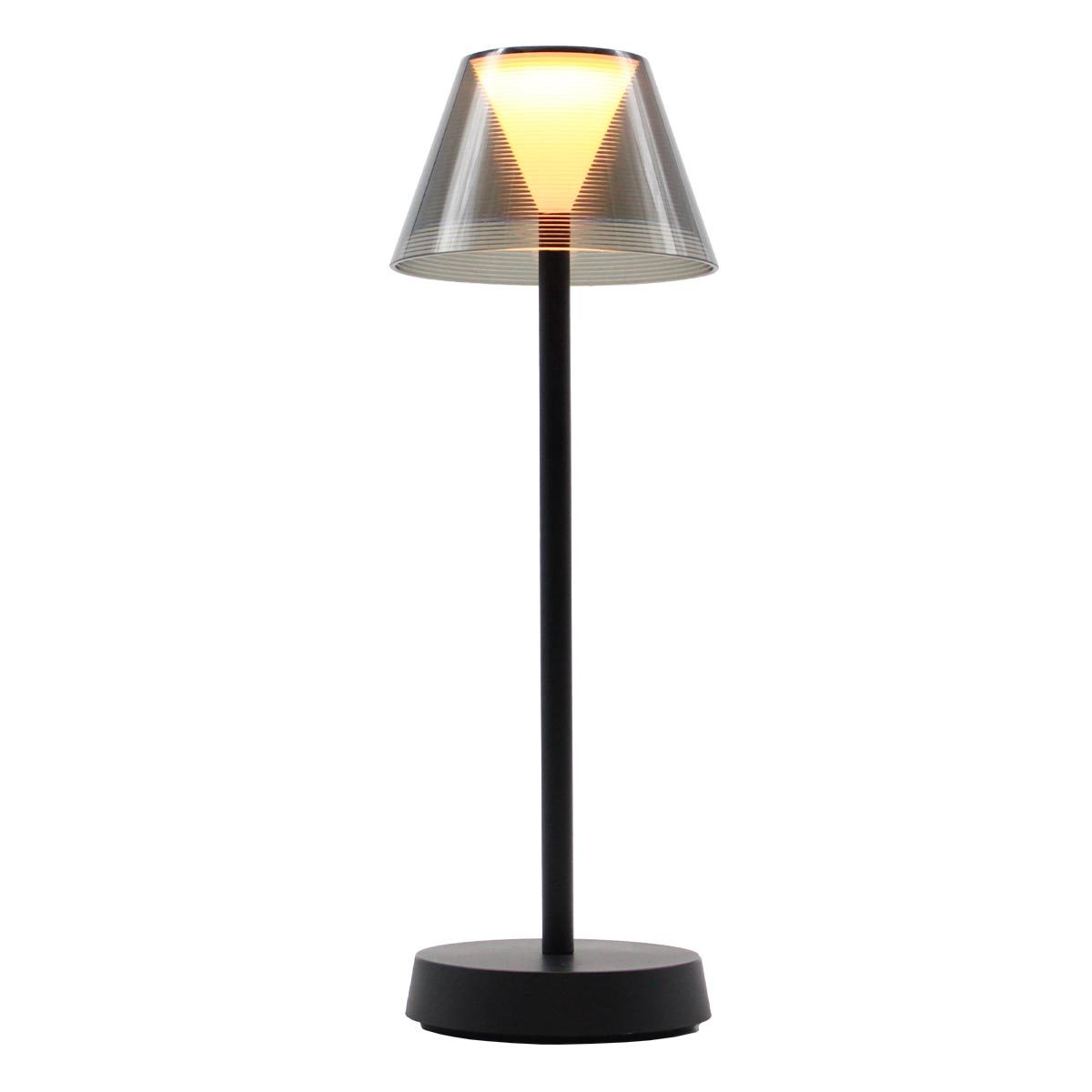 Wireless LED warm white table lamp BEVERLY BLACK H34cm - REDDECO.com
