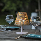 Lámpara de mesa inalámbrica de bambú natural LED blanco cálido/blanco regulable IBIZA H26cm - REDDECO.com