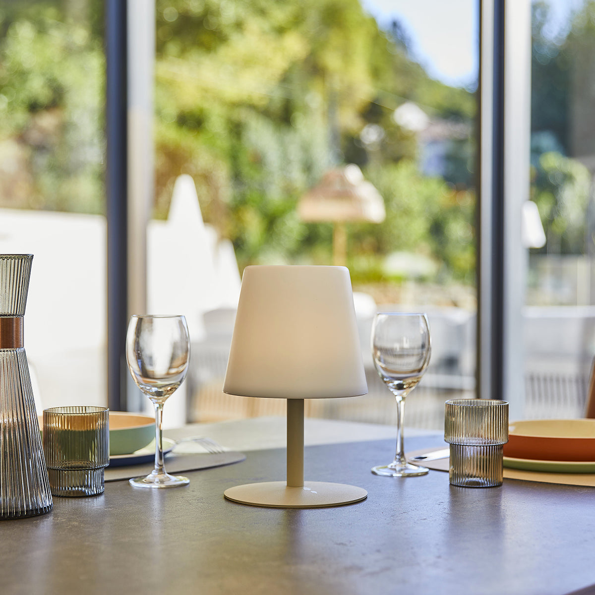 Standy Mini - Lampe De Table Sans Fil - Acier - Crème