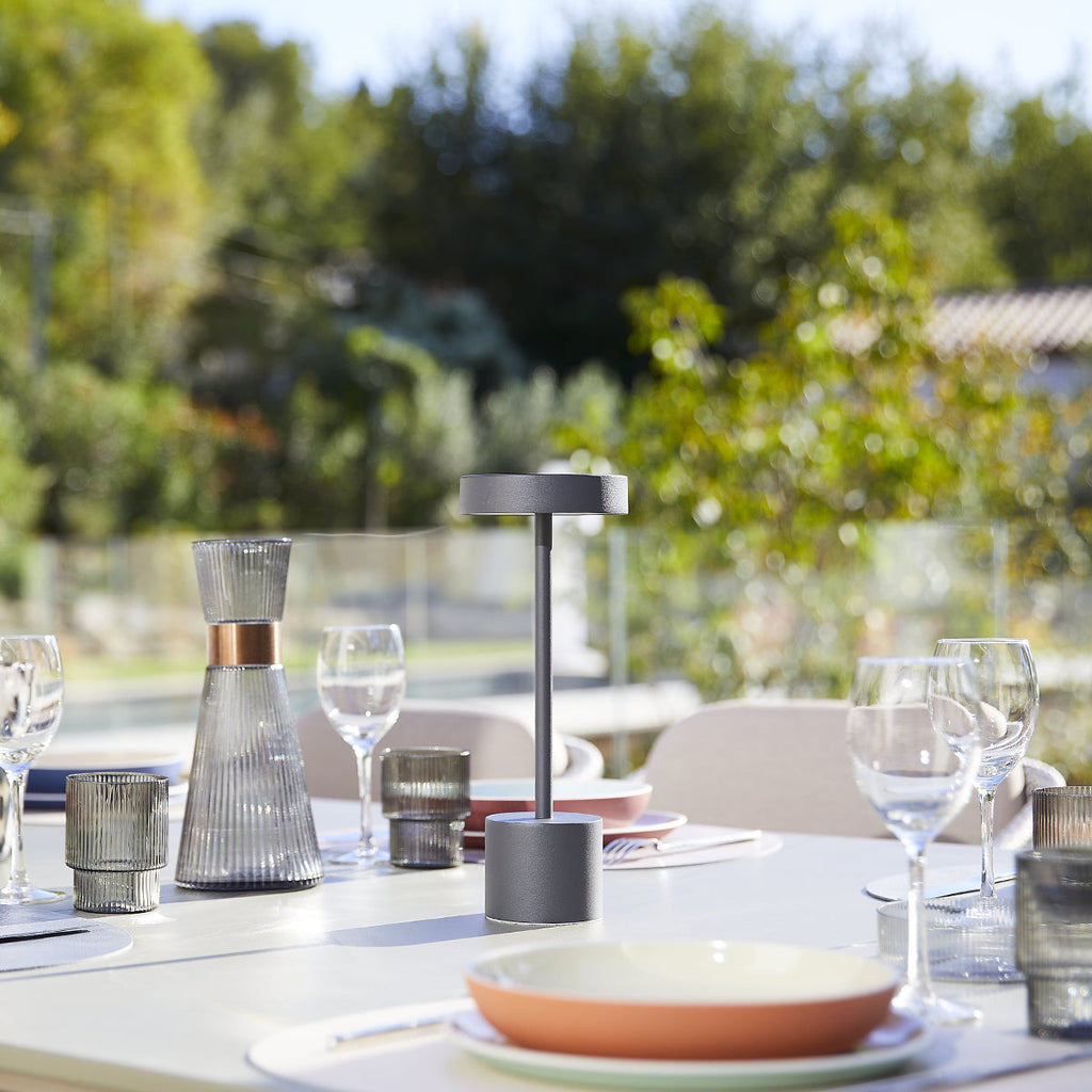 Roby - Lampe De Table Sans Fil - Acier - Gris Anthracite