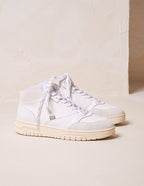 Leopold High Top Sneakers - Leather And Suede White Gray