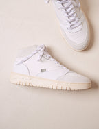 Leopold High Top Sneakers - Leather And Suede White Gray