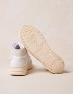 Leopold High Top Sneakers - Leather And Suede White Gray