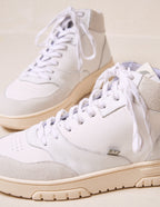 Leopold High Top Sneakers - Leather And Suede White Gray