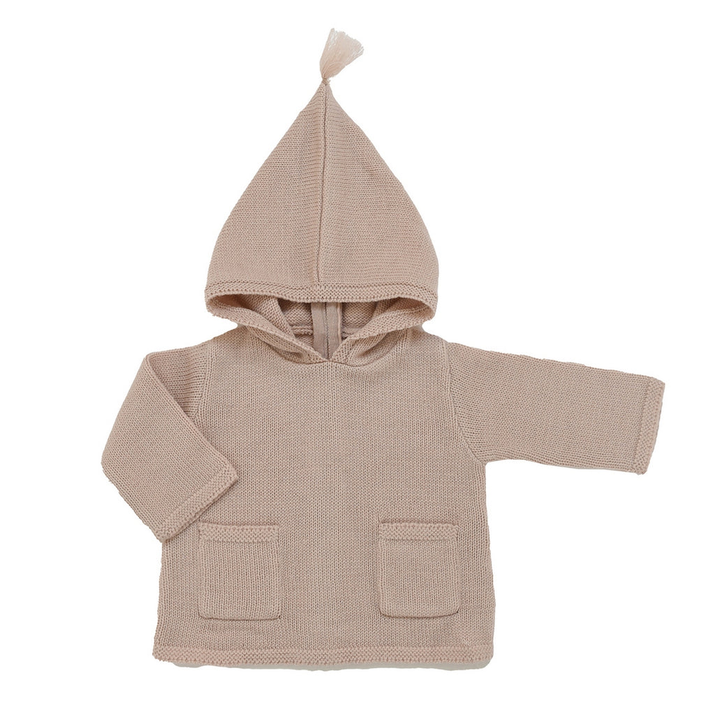 Burnous Anatole Powder Pink Knit 100% Wool - Baby