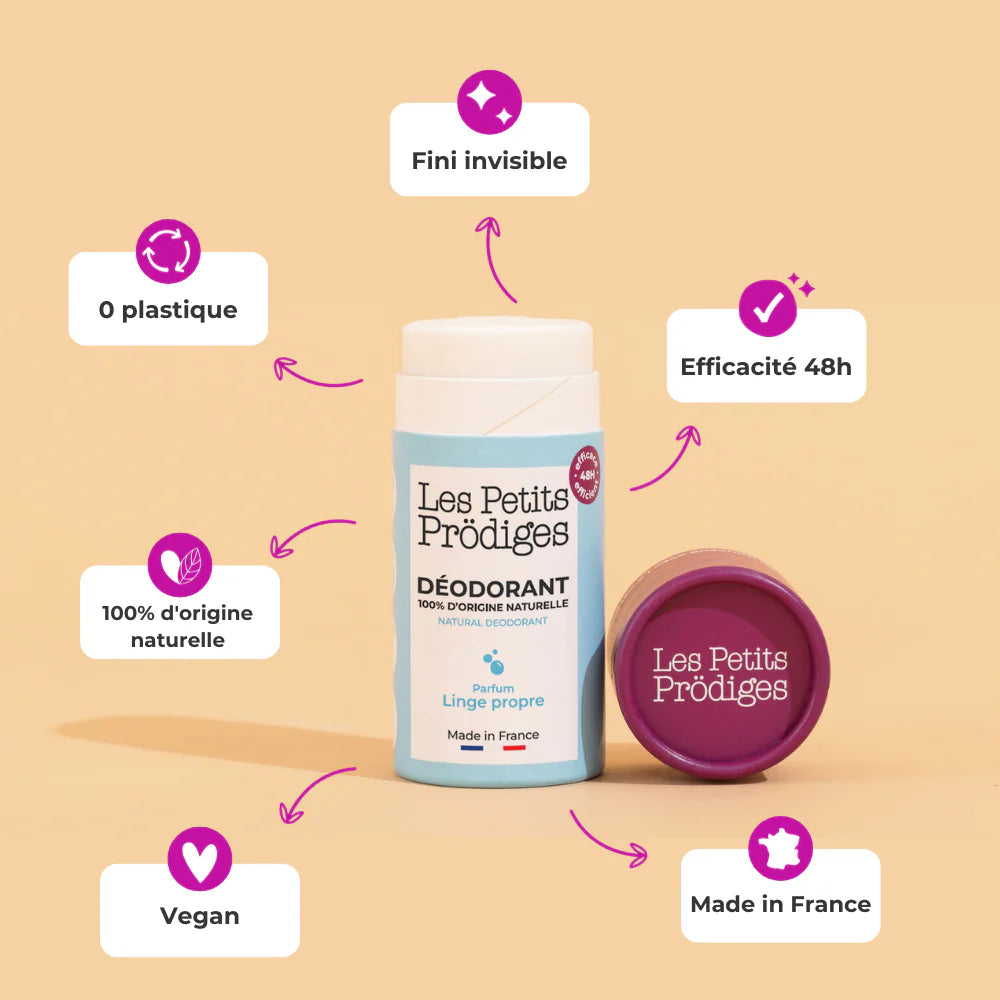 Effective clean linen deodorant for 48 hours, invisible and natural finish