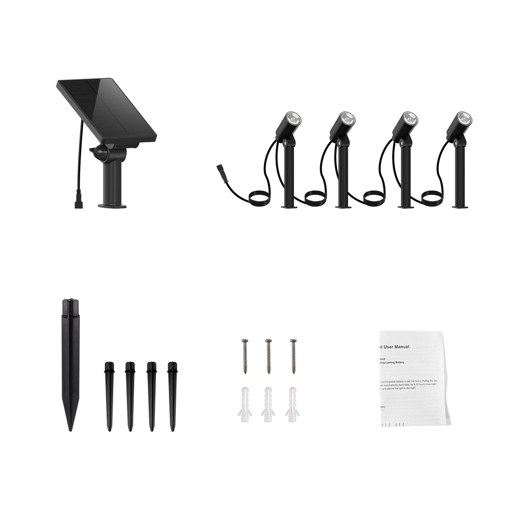 Roundy Mini - Solar Spotlight - Steel - Black