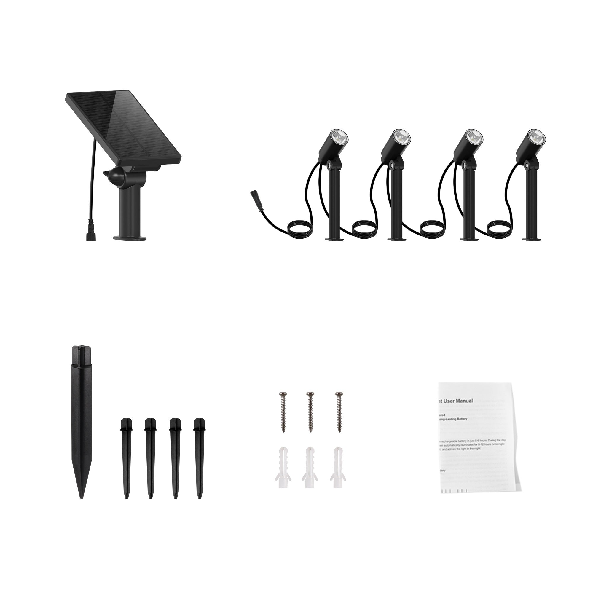 Roundy Mini - Solar Spotlight - Steel - Black
