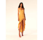 Valentina Papaya Dress