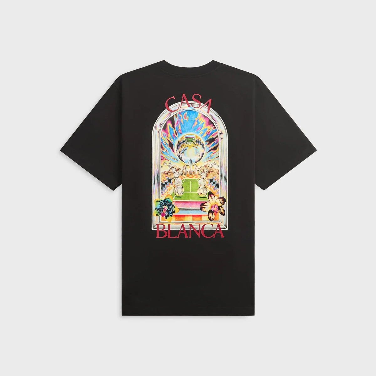 Casablanca Black Tennis Landscape Short Sleeve T-Shirt - Black
