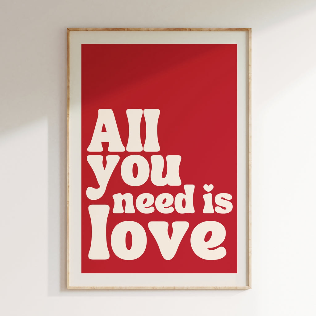 Groovy - Affiche All You Need Is Love - Rouge