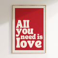 Groovy - Affiche All You Need Is Love - Rouge