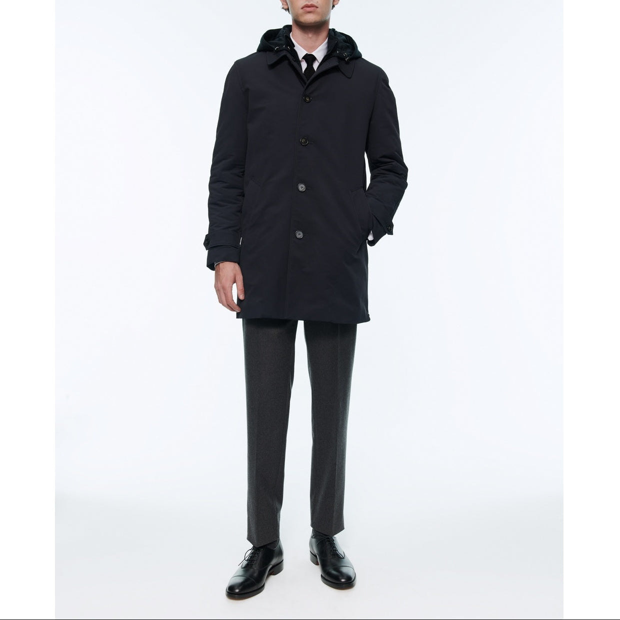 Water-Repellent Canvas Parka - Blue