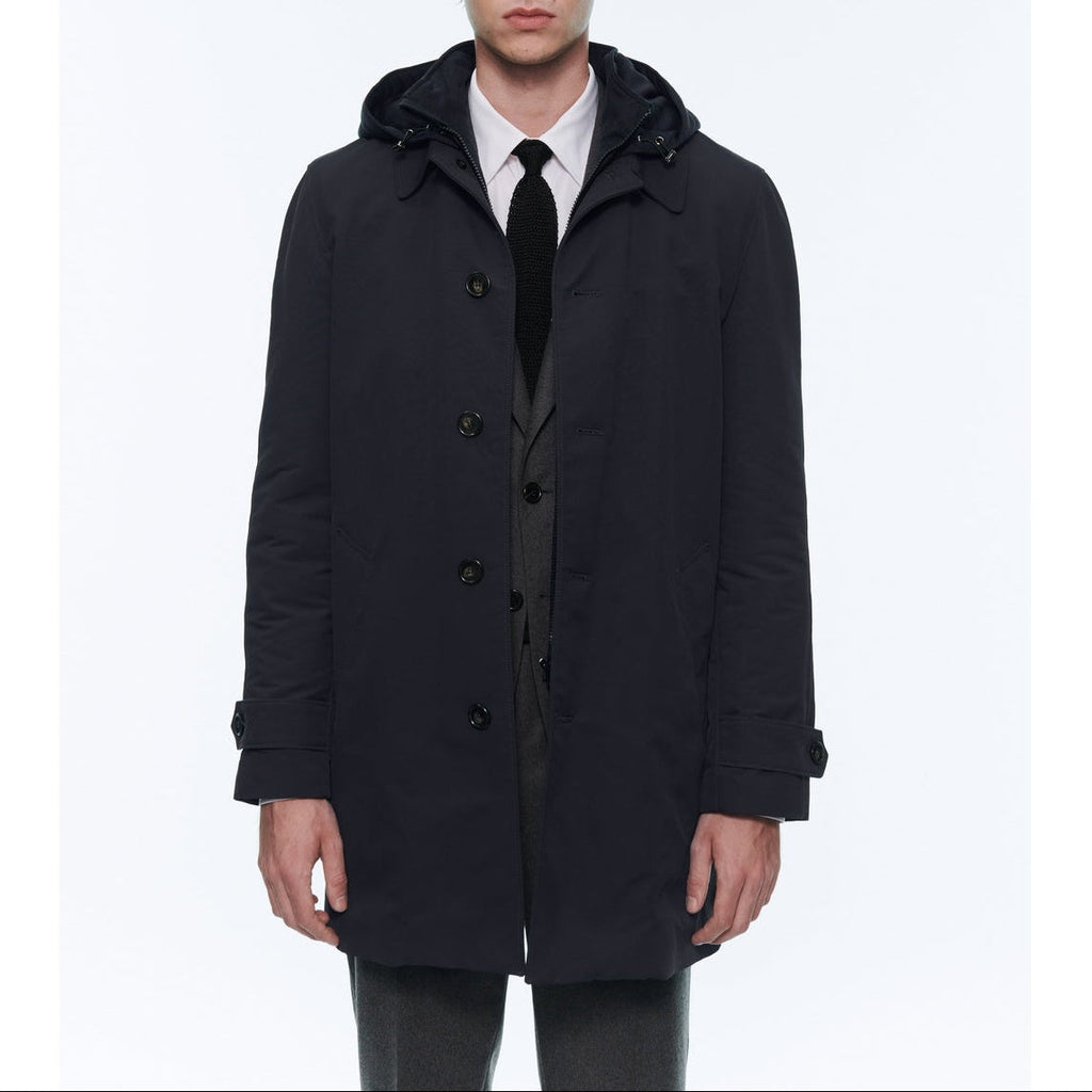 Water-Repellent Canvas Parka - Blue