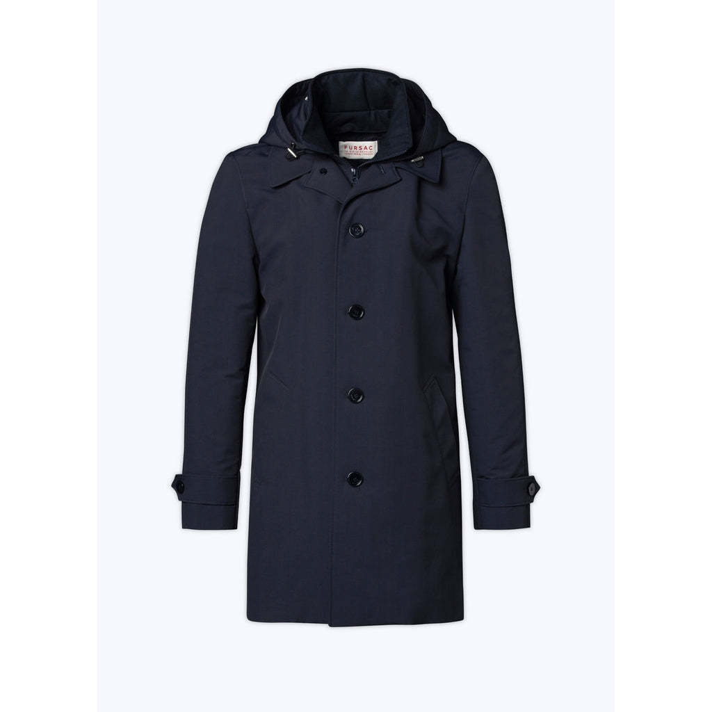 Water-Repellent Canvas Parka - Blue