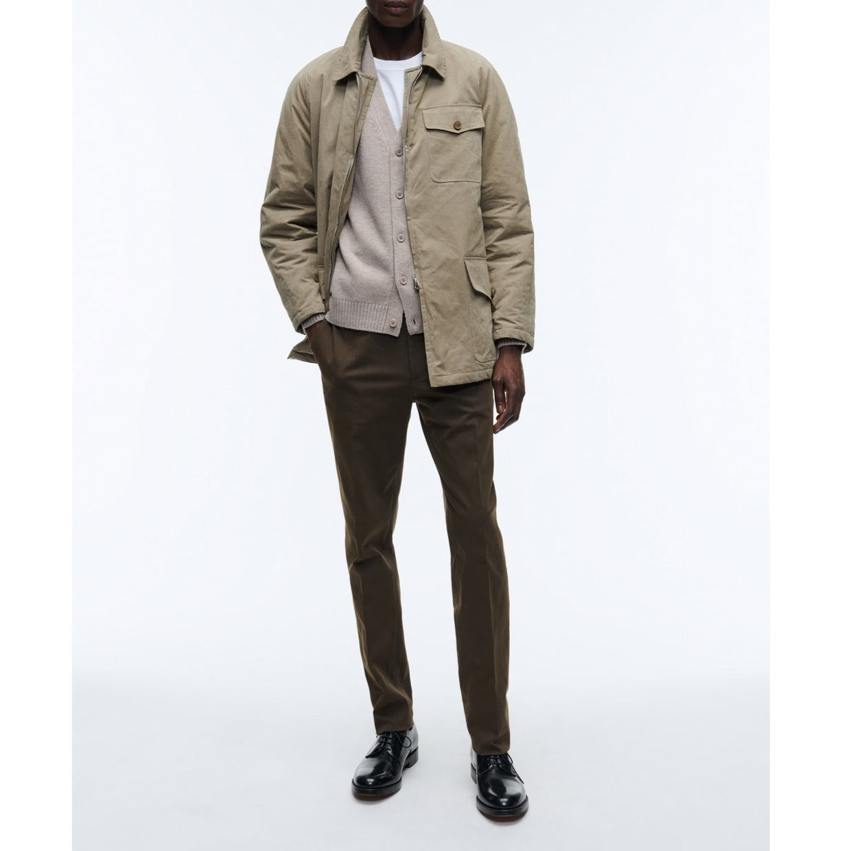 Fursac - Chaqueta de Tela de Algodón Impermeable - Taupe - Hombre