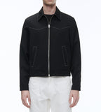 Fursac - Blouson Western En Serge De Laine - Noir - Homme