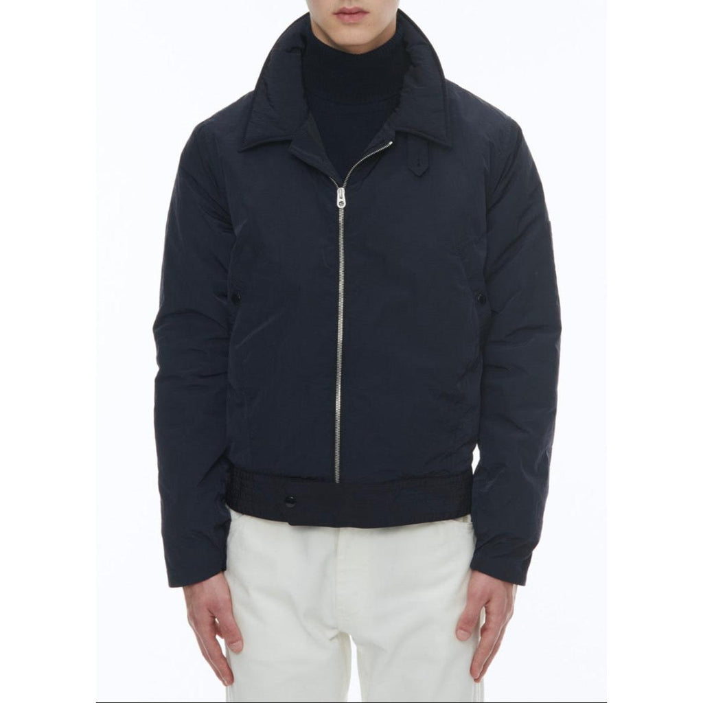 Fursac - Blouson En Toile Technique Froissée - Bleu Nuit - Homme