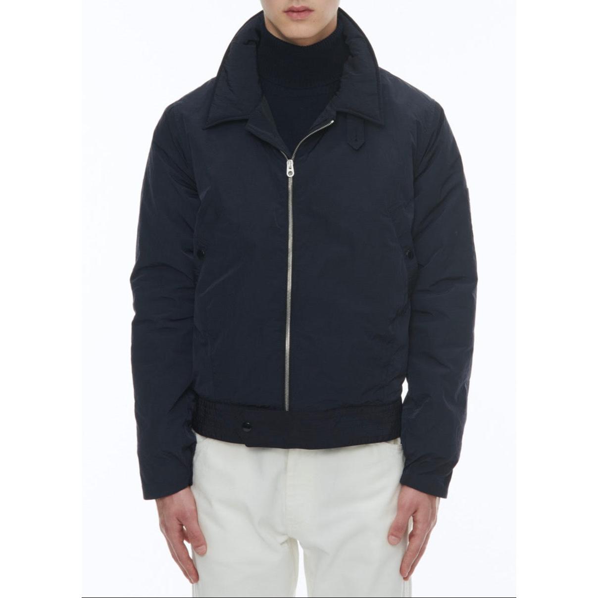 Fursac - Blouson En Toile Technique Froissée - Bleu Nuit - Homme