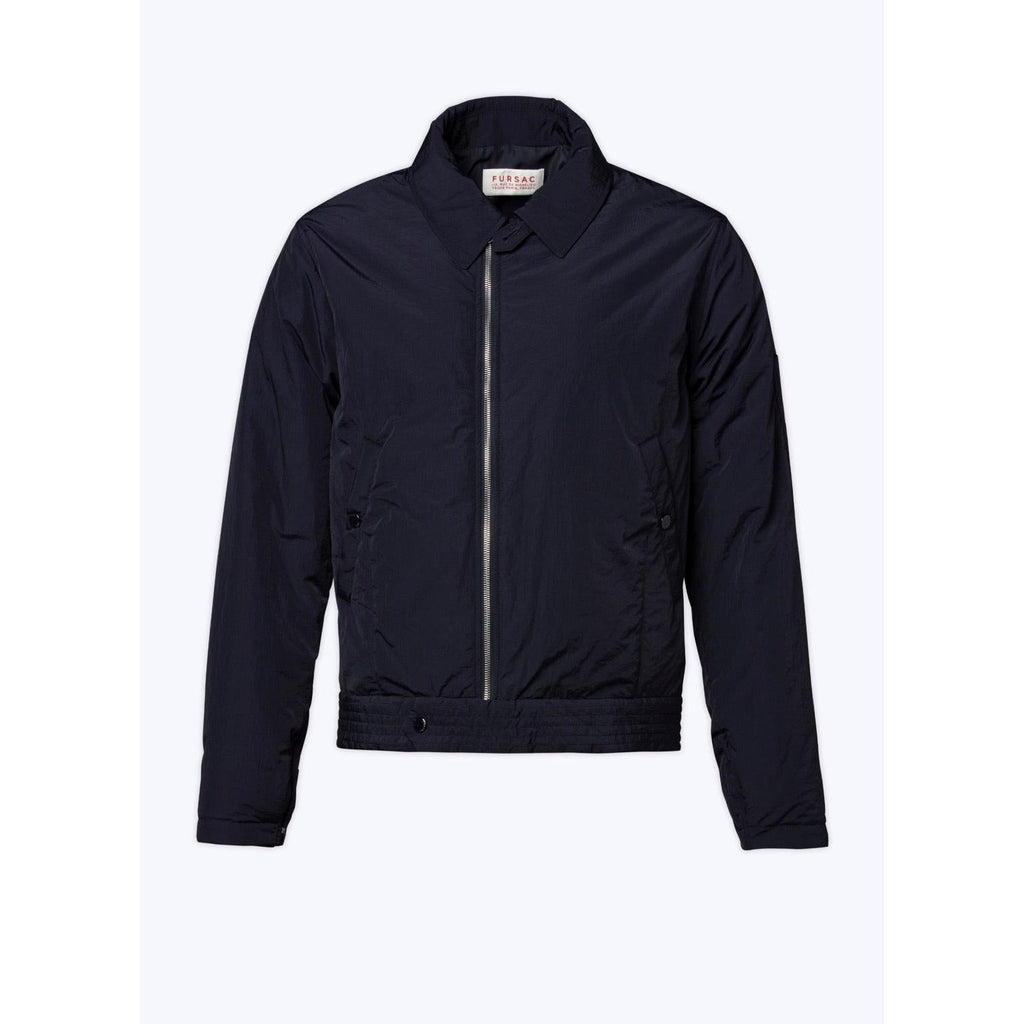 Fursac - Blouson En Toile Technique Froissée - Bleu Nuit - Homme