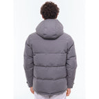 Hooded Water-Repellent Canvas Puffer Jacket - Charcoal Grey