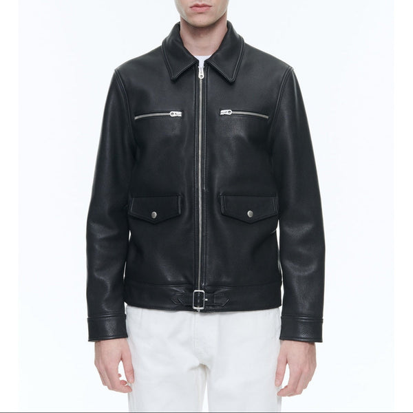 Fursac - Blouson Cuir Zippé Vachette - Noir