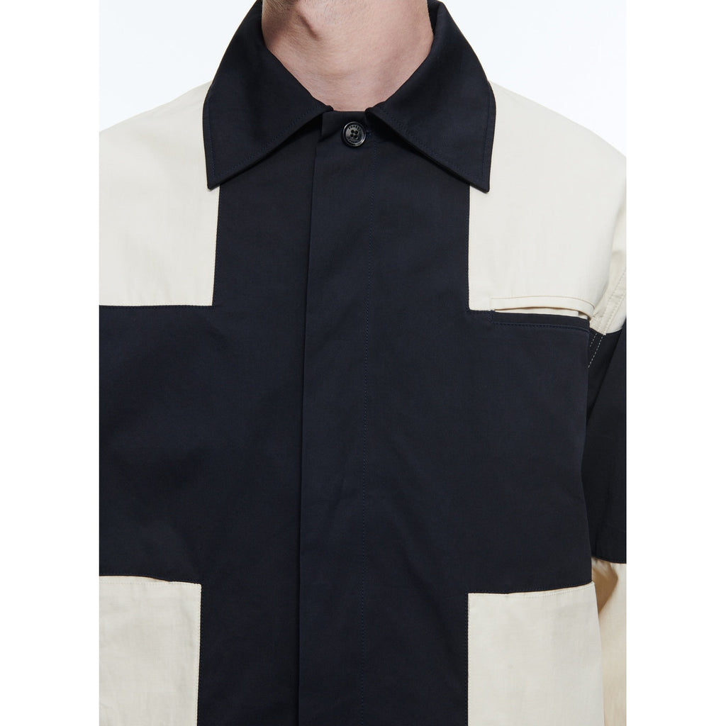 Fursac - Water-Repellent Canvas Jacket - Beige and Navy Blue