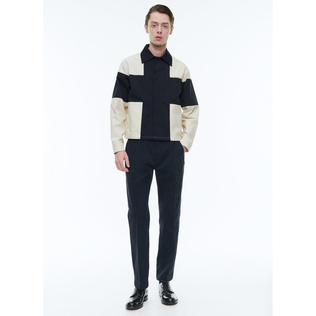 Fursac - Water-Repellent Canvas Jacket - Beige and Navy Blue