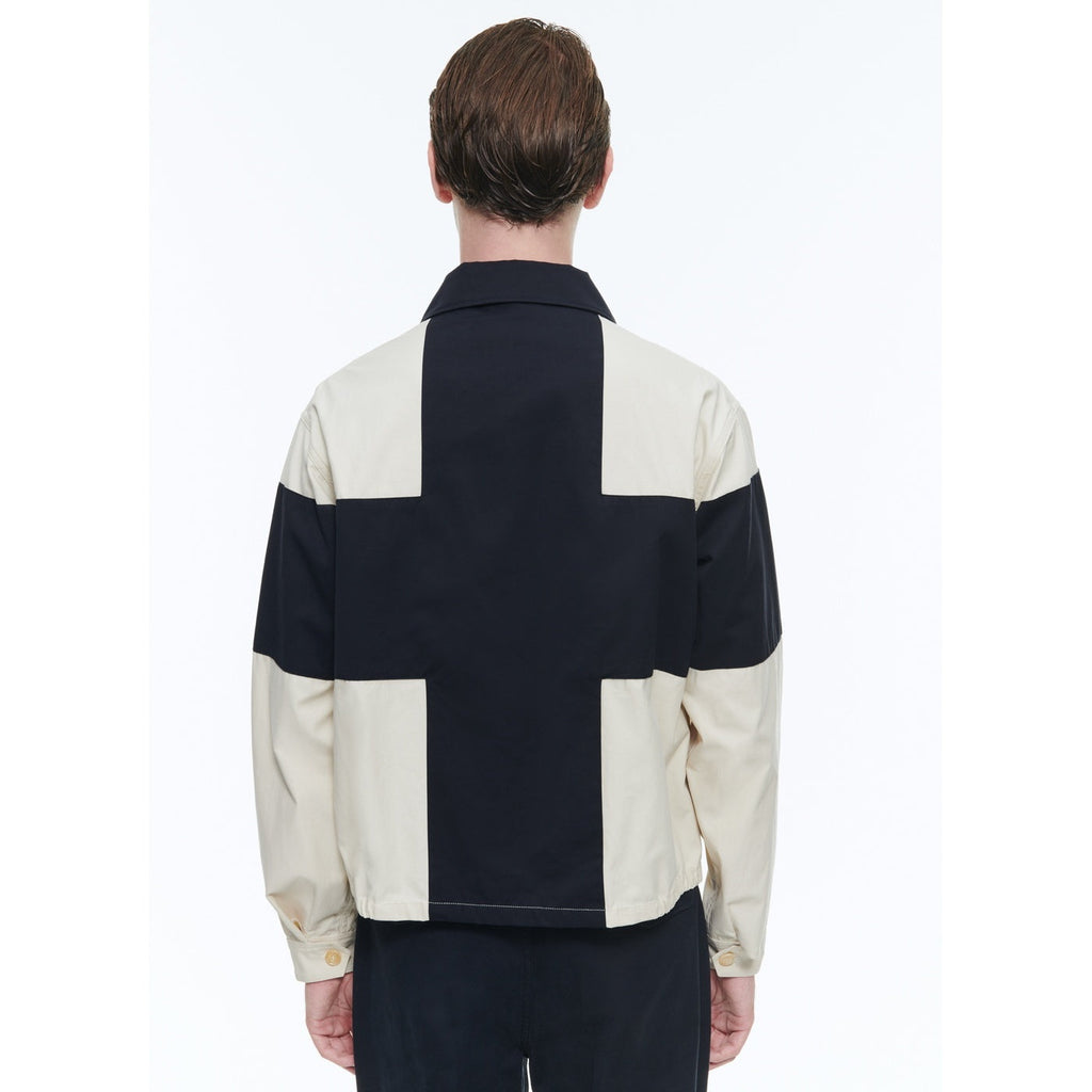 Fursac - Water-Repellent Canvas Jacket - Beige and Navy Blue