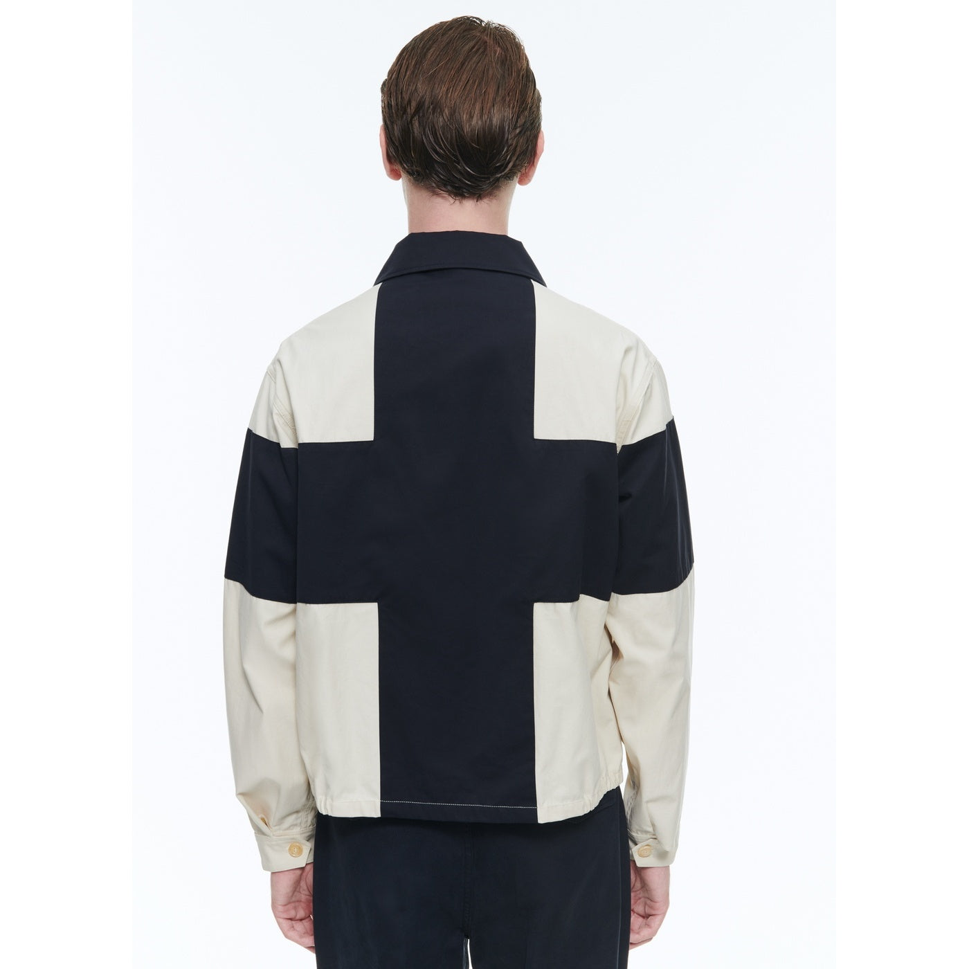 Fursac - Water-Repellent Canvas Jacket - Beige and Navy Blue
