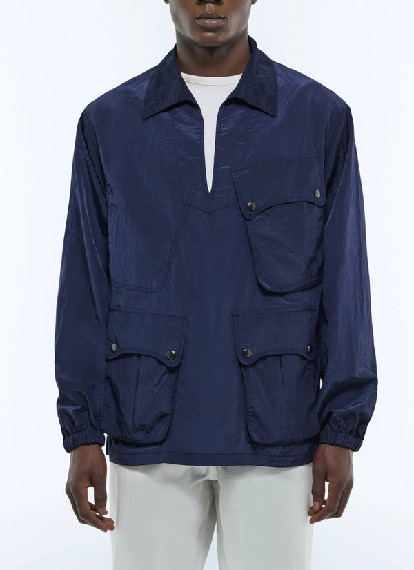 Lightweight Smock with Gusseted Pockets - Navy