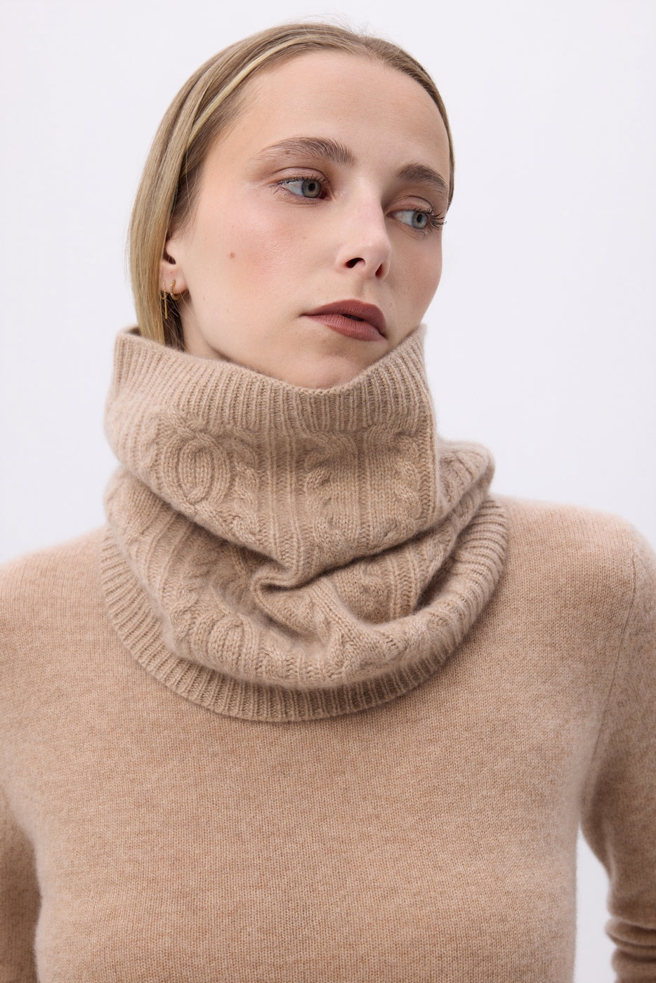 Colsjaal met Kabelpatroon Macha - Crème Beige - Unisex