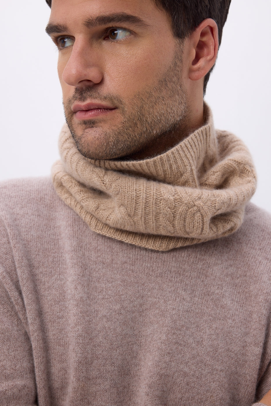 Colsjaal met Kabelpatroon Macha - Crème Beige - Unisex