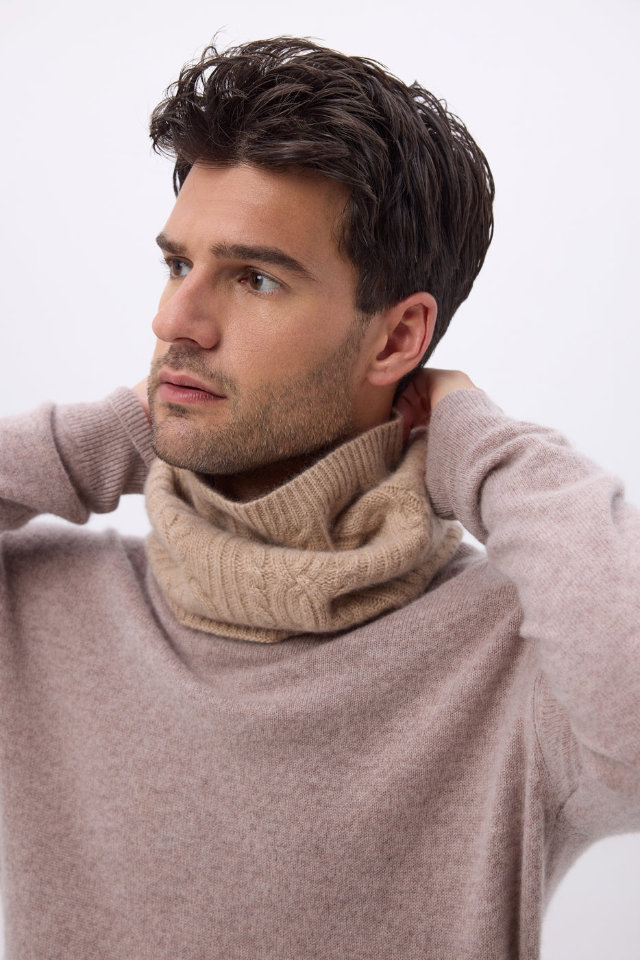 Colsjaal met Kabelpatroon Macha - Crème Beige - Unisex