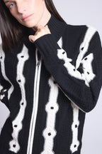 Cardigan A Contrasto Maddie - Bianco E Nero - Donna - Cashmere E Lana