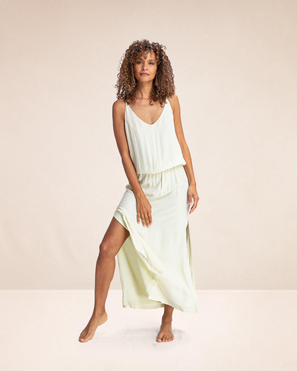Maeva Long Dress - Tender Green